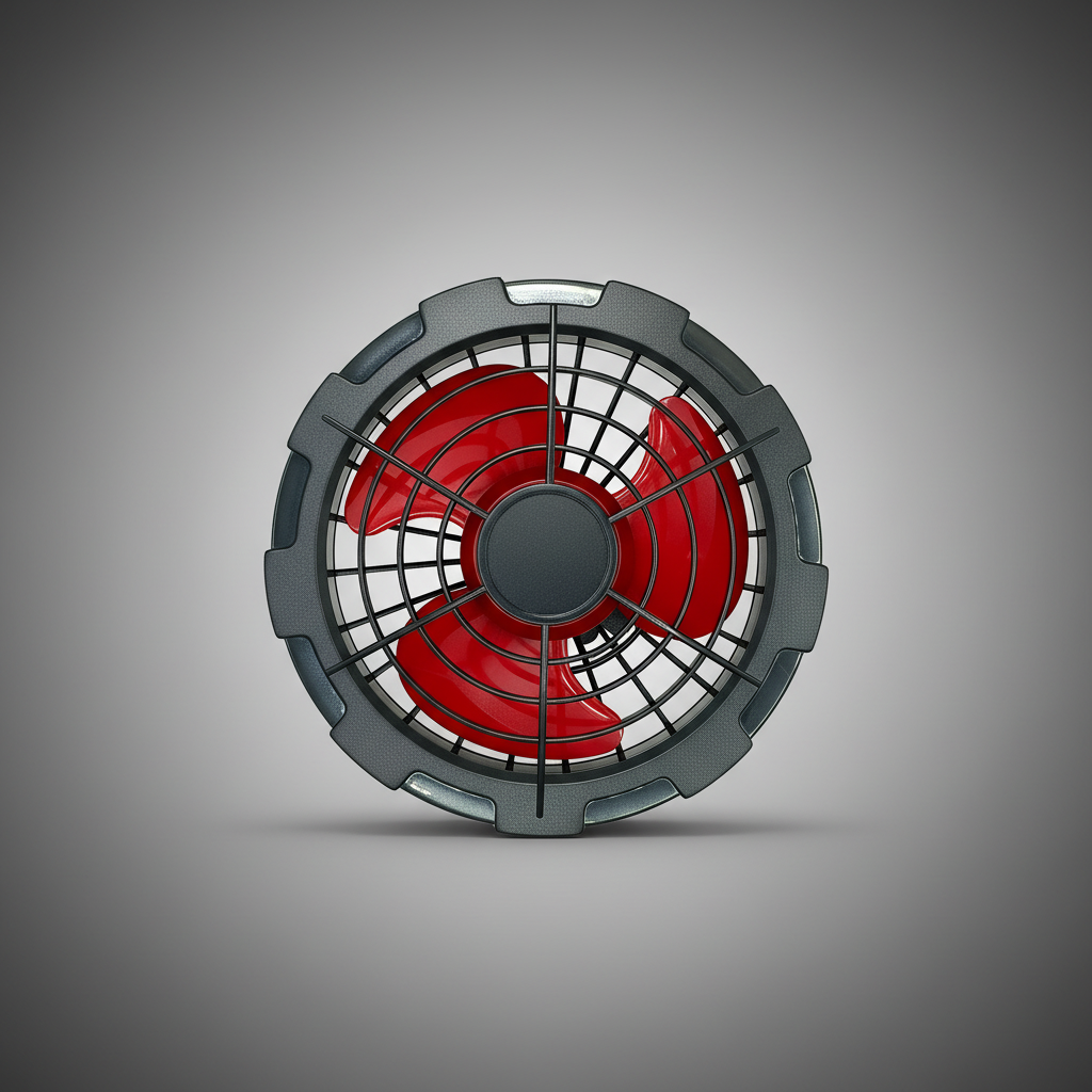Ventilateur avec arrière-plan gris